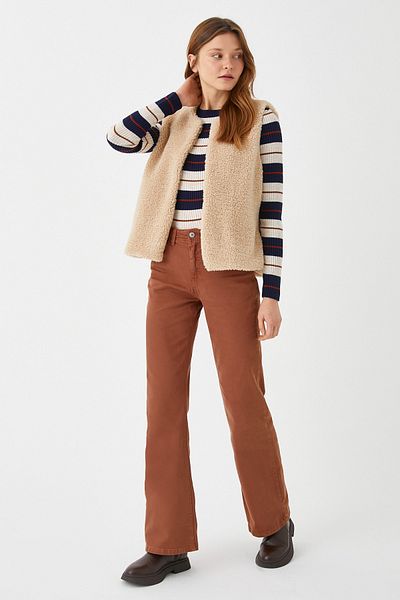 Koton Kamelhaarjeans für Damen 3WAL40059MW