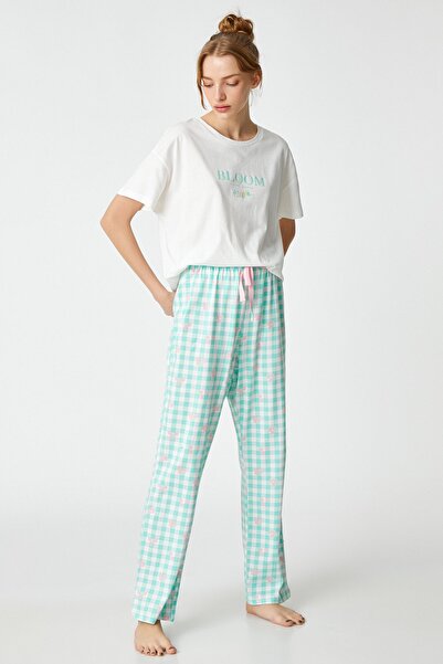 Koton Pyjama - Grün - Mit Slogan