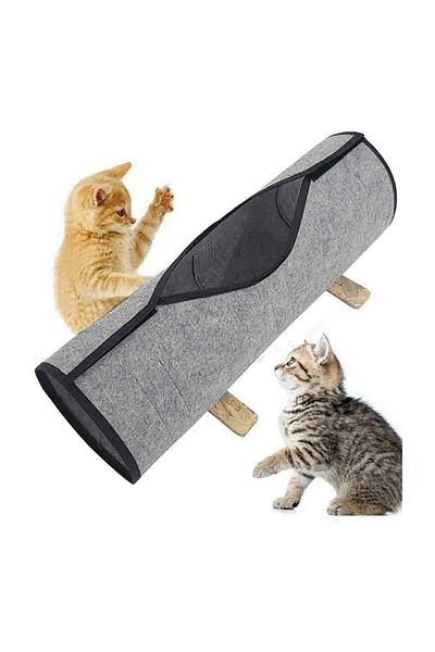 UTKU TASARIM Bung Cat Tunnel Pet Toy Pompom Ball Toy Kitten Adult Cat Play Tunnel 1 Meter