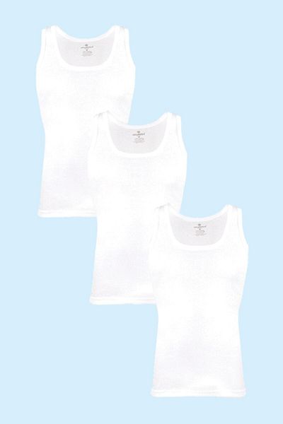 Ceylanoğlu 6-Piece White Combed Jersey Men's Undershirt