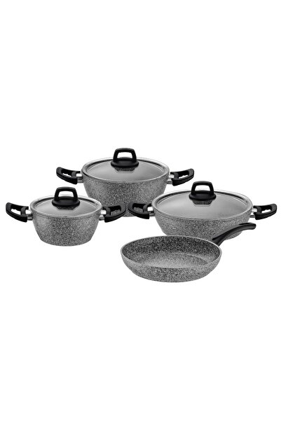 Emsan Lucca 7 Piece Cookware Set Gray Blue