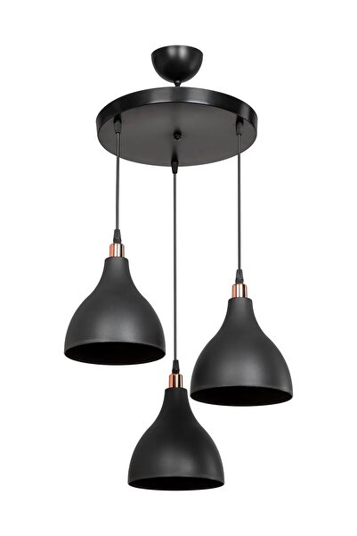 AG LightDesign Siyah Asma Sarkıt Avize Yatak Odası Salon Mutfak Koridor Lamba 3'lü