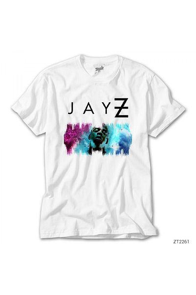Z zepplin تي شيرت أبيض سحابي ملون من Jay-z