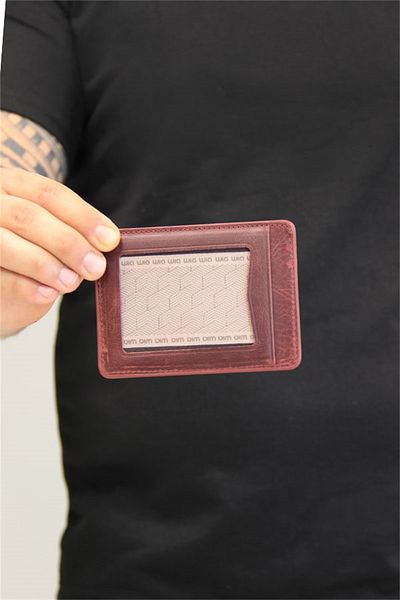 Wia Unisex Genuine Leather Card Holder 521 Claret Red