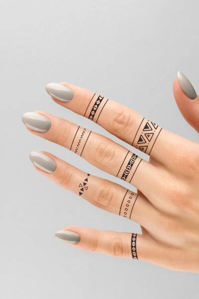 Everglow Jewelry Etnik Desenli Mini Boy El Ve Parmak Geçici Dövme