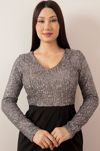 PULLIMM Rochie de seară lungă cu decolteu în V 13067