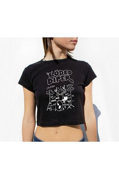 Touz Black Crop - Daily Löded Bottom Printed