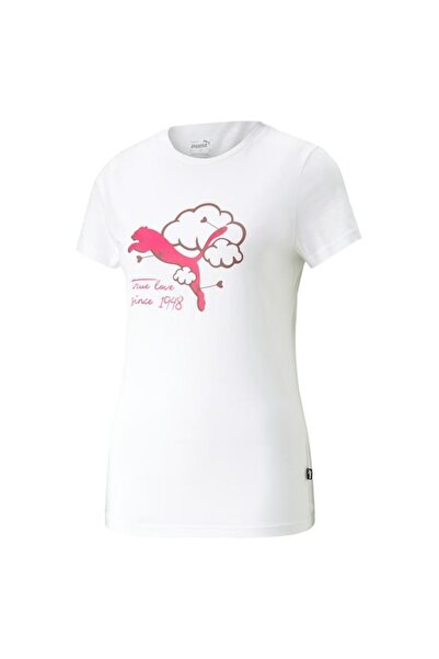 Puma Graphıcs Valentine Tee Beyaz Kadın Tshirt