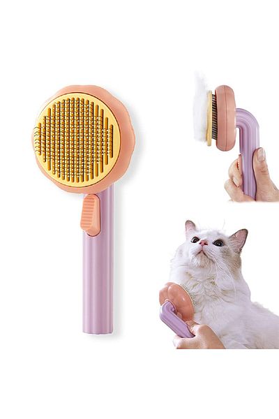 obrigado Hair Collector Automatic Luxury Cleaning Comb with Keys Practical Brush Cat Dog Pet Comb