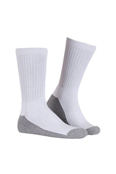 3lü Ekonomik Paket Unisex Pamuklu Spor Beyaz Çorap