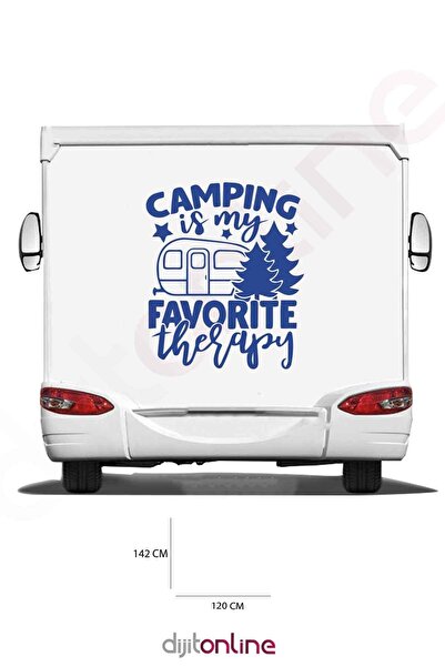 Dijitonline Autocolant Camping Caravană - Autocolant Lemn - 120x142 Cm