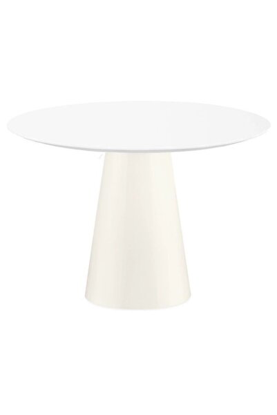 Evka Woven Beyaz Yemek Masası Beyaz Lake, Mutfak Masası