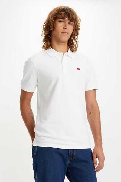 Levi's Pánské bílé tričko Polo s výstřihem Housemark Logo Slim Fit Polo - A48420002