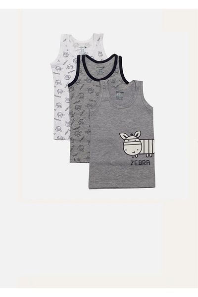 ÇamaşırcımShop Zebra Printed Combed Cotton Elastane 3 Pack Boys' Athlete
