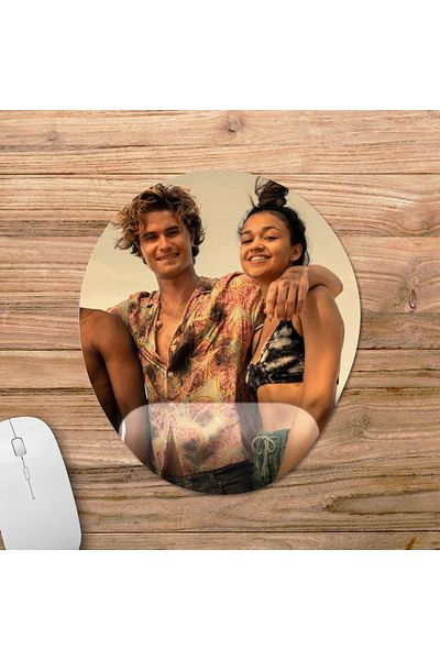 Pixxa موديل لوحة ماوس مع مسند للمعصم من Outer Banks - 1 بيضاوي