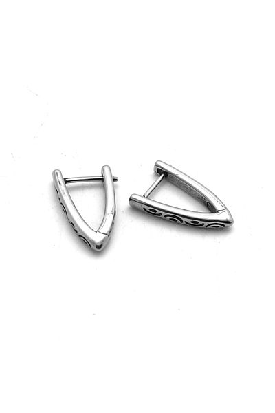 Viking Aztec Patterned Thin Triangle Vintage Snap Drop Model 316l Steel