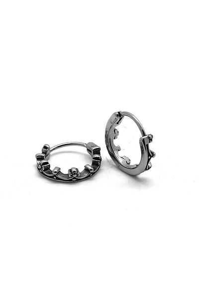 Viking Design Thin Hoop Snap 316l Steel Men's Earrings