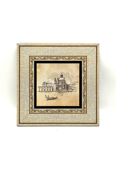 BAKSEPETE Tablou cu cadru MDF imprimat cu imaginea Veneției 20cmx20 cm Krt-050