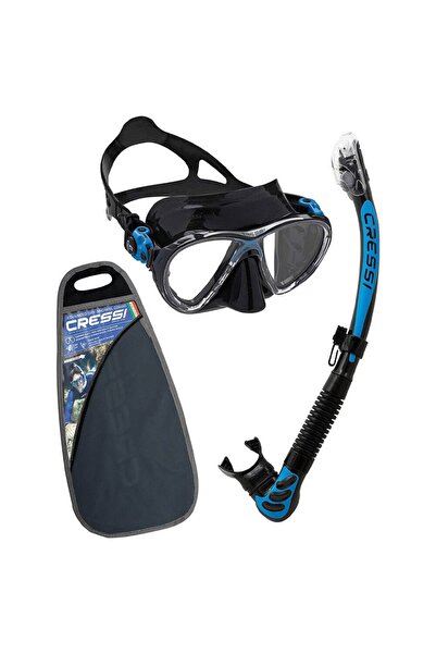 Cressi Big Eyes Evolution Maske Alpha Ultra Dry Şnorkel Seti Black-blue