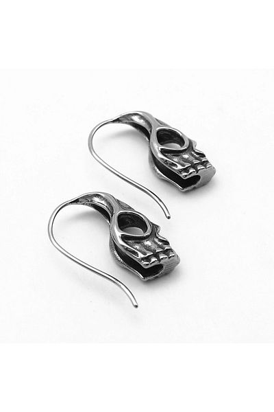 Viking Gothic Skull Design Pendant 316l Pure Steel High Polishing Men's Earrings