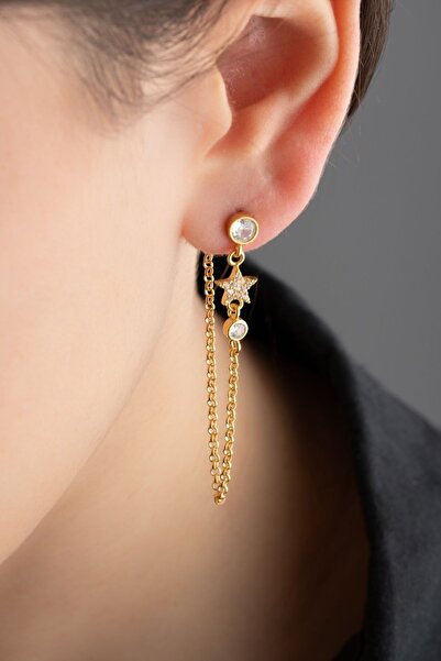 Silvano Jewelry 925 Ayar Gümüş Sallantılı Yıldız Küpe