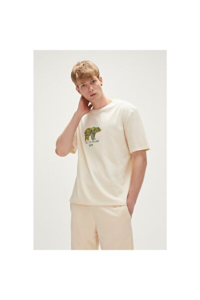 Bad Bear Re-finger Recycle Beyaz T-shirt Baskılı Erkek Tişört 23.01.07.007-c108