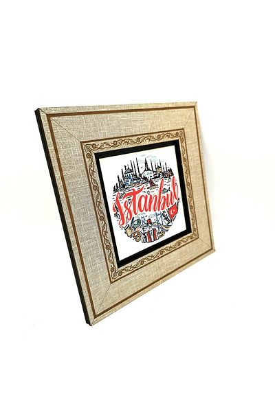 Sadrazam Istanbul Locuri simbolice Pictură imprimată cu cadru MDF 20cmx20cm Krt-032