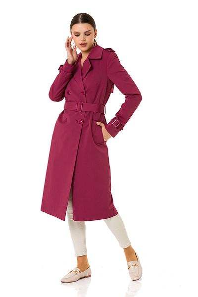 Icon Women's Burgundy Shimal Trench Coat 1639 Kb
