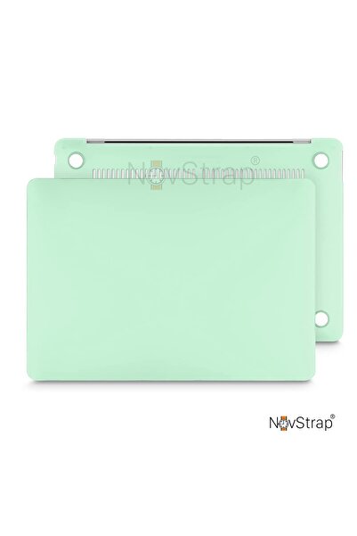 NovStrap Macbook Air M2 Çip A2681 13.6 Inç 2022 Uyumlu Kılıf Cream Hard Shell Rubber Kapak