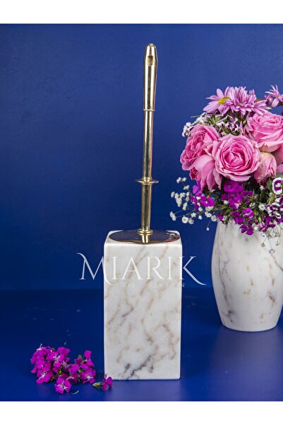 MIARIK DESIGN & DEKORASYON Dekoratif Mermer Kare Tuvalet Fırçası Wc Fırçası