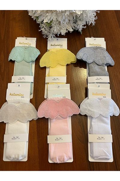 Katamino Girl's Golf Socks Wing Detailed Angel Knee Socks