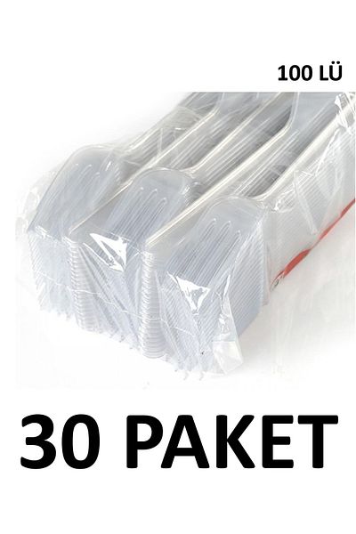 Yakutsan 30 Packs (100 Pieces) Plastic Luxury Fork Transparent