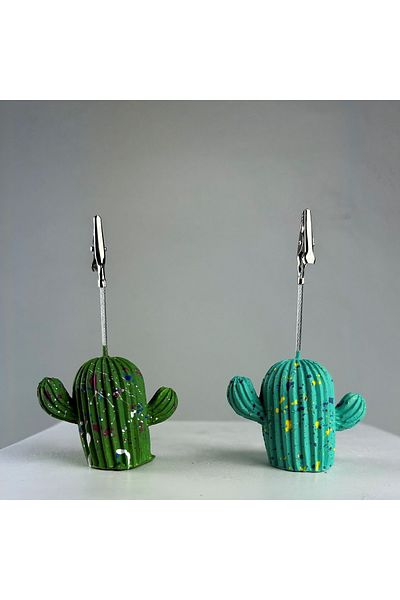 oasis decoration Ice Green Cactus Splash 2-Piece Note Holder Set