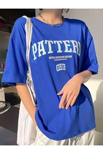 ORLONTEX Унисекс тениска Saks Blue Better Printed Oversize