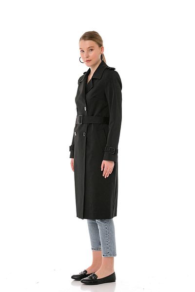 Icon Women's Black Şimal Trench Coat 1639 Kb