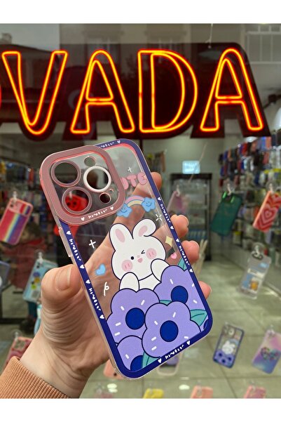 OVADA Iphone 14 Pro Kamera Korumalı Çizgi Film Karakterli Şeffaf Kılıf