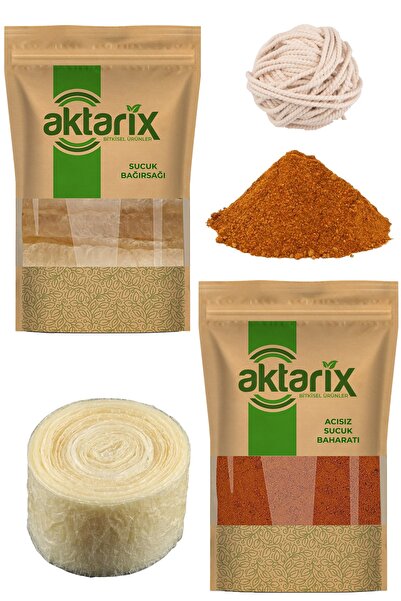 aktarix 4 kg Kıyma Için Evde Sucuk Yapma Seti Bağırsak Acısız 300 gr Baharat ...