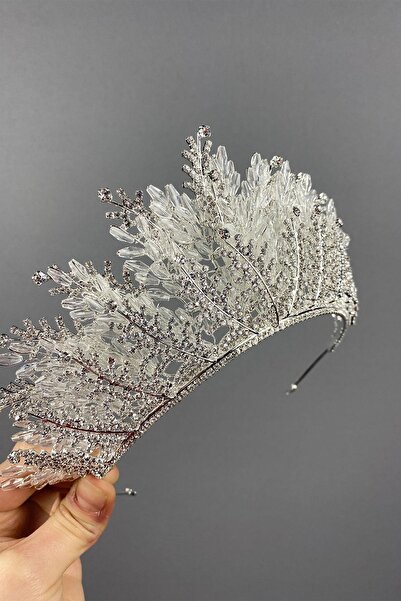 FdayAksesuar Coroană de mireasă și henna brodată cu mărgele Naaerro cu frunze...