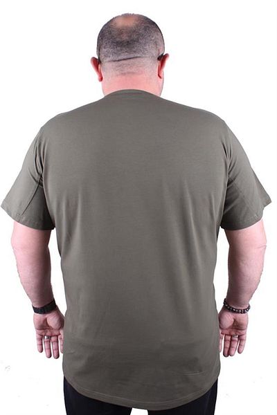 Starbattal Men's Large Size Lycra Basic Crew Neck T-Shirt 11160 Khaki