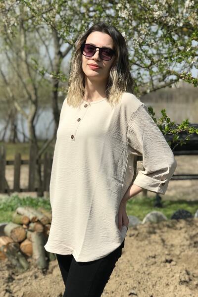 Dinçerler tekstil Kadın Klasik Truvakar Kol Aerobin Kumaş Ince Terletmez Bluz