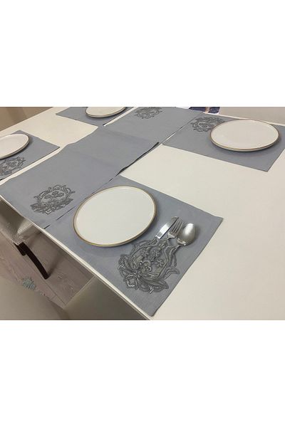 Zeren Home Glitter Runner και American Service Guipure Pocket Λεπτομερές σετ 4 τεμαχίων