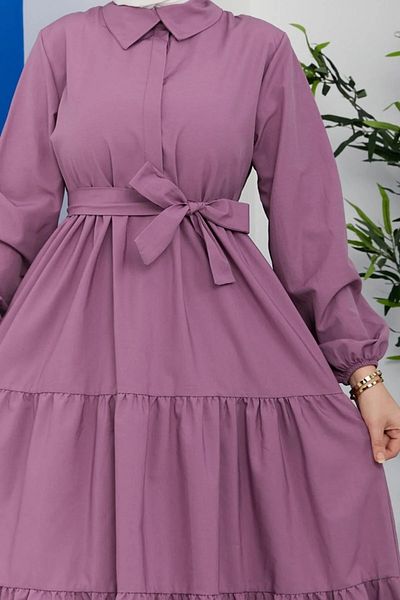 CNG MODA Frilly Hijab Dress Purple