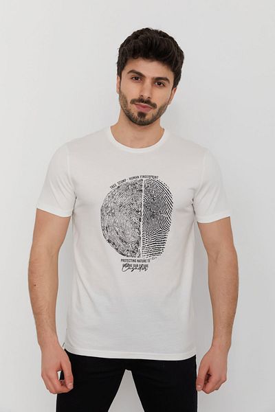 Cazador Ανδρικό μπλουζάκι με στάμπα Jazz 4203 Crew Neck