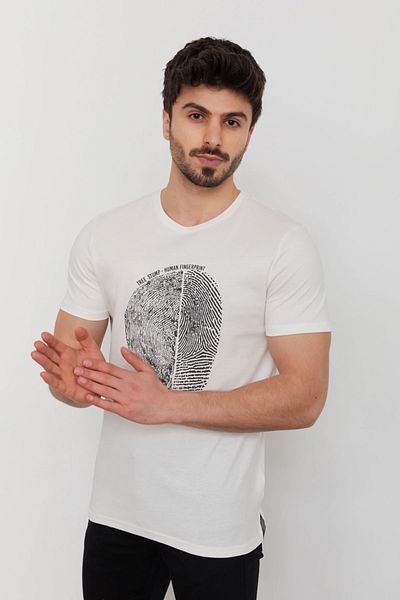 Cazador Ανδρικό μπλουζάκι με στάμπα Jazz 4203 Crew Neck