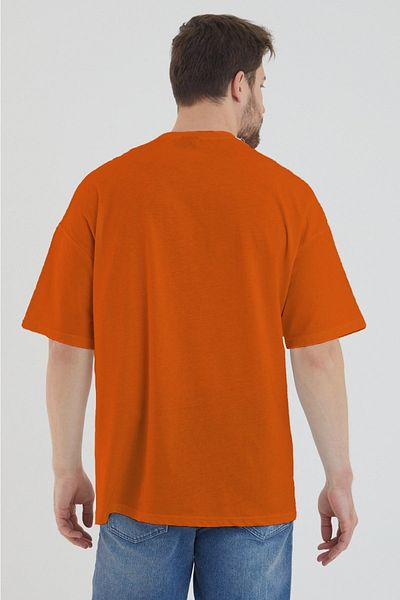 DEEPSENCE Orange Colored Men's Oversize Cotton T-shirt