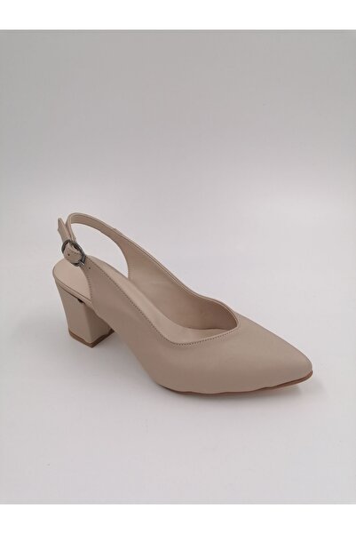 SOLMAZ Сатенени обувки с каишка за кръста в телесен цвят