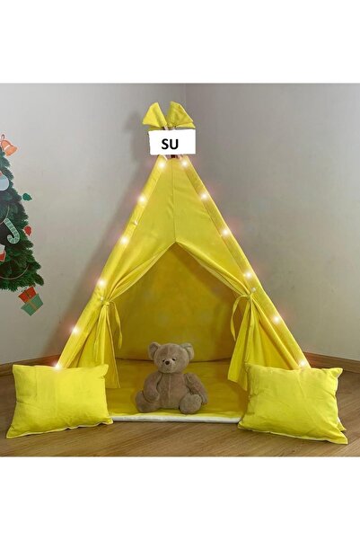 Webburada Işıklı Kızılderili Oyun Çadırı Aktivite Alanı Kalın Minderli Yastık...