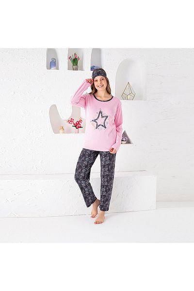 DONLİZZA 1720 Plus Size Pajama Set Report Fabric