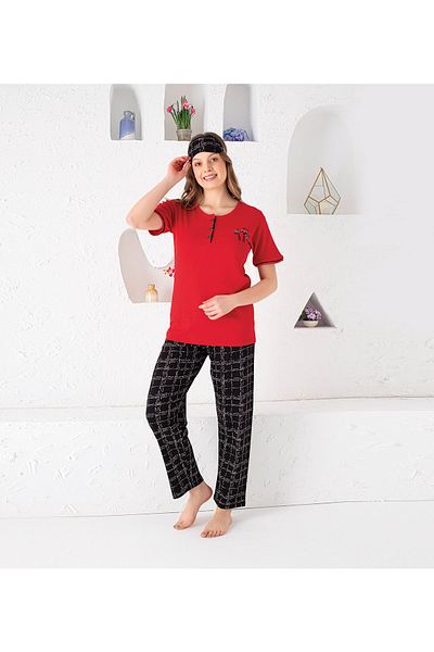DONLİZZA 1570 Model Report Fabric Pajamas Set