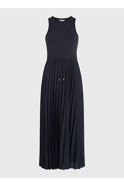 Tommy Hilfiger Blue Midi Crew Neck Women's Dress - Ww0Ww39342Dw5